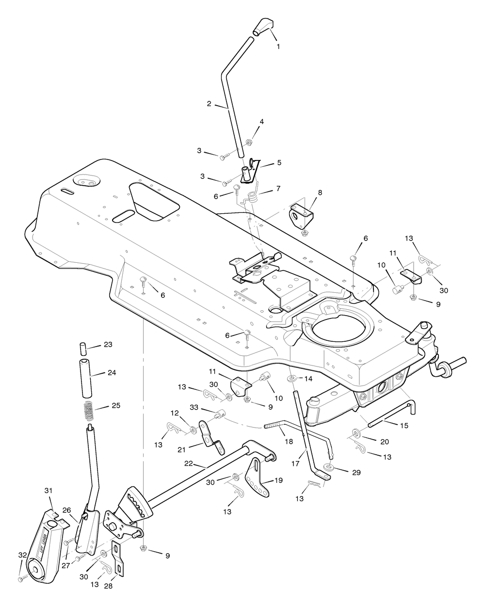 Mower Housing Suspension Diagram and Parts List for 38702X8E 1996 Briggs and Stratton Lawn Tractor